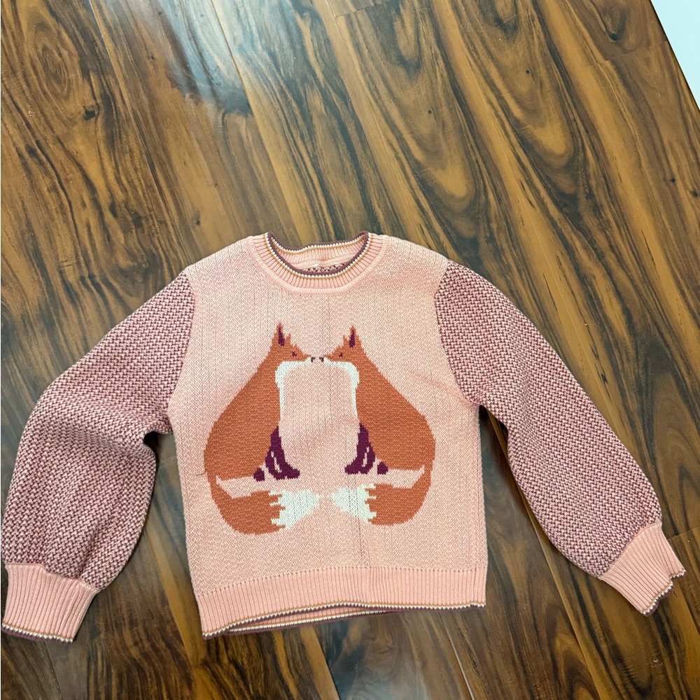 Pink and Brown Graphic Sweater